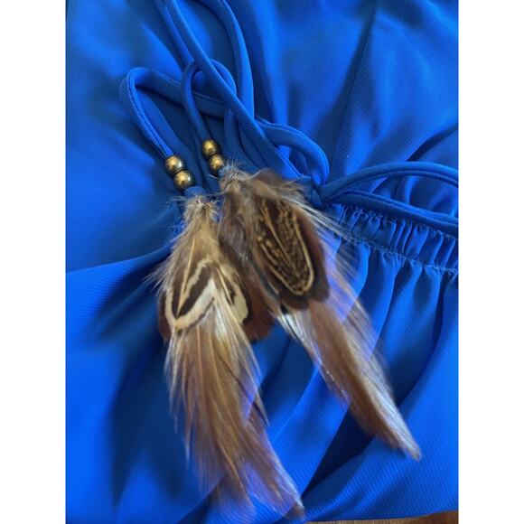 Rampage Blouse Women’s Sz Small Royal‎ Blue Dolman Short Sleeves Lined - Picture 8 of 9